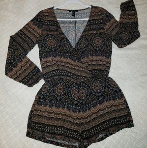 Long Sleeve Pattern Romper